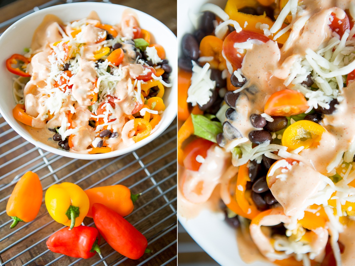 mexican burrito, chopped salad, spring recipes, dinner recipe, portland food photography